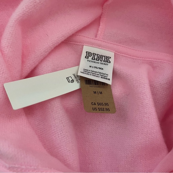 Victoria's Secret Pink Campus Long Sleeve Hoodie Daisy Pink with Black Logo.NWT - Picture 6 of 9